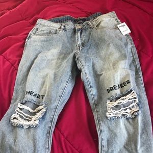 Heartbreak ripped knee jeans